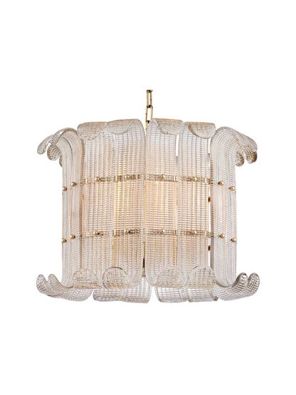Brasher 8-Light Chandelier in Aged Brass.